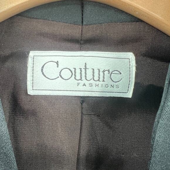 Couture Fashions | 6 | VINTAGE Women's Beaded Black Satin Evening Blazer Jacket - Picture 5 of 5